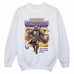 Star Wars - Sweat THE MANDALORIAN MORE THAN SIGNED UP FOR - Garçon (Blanc)