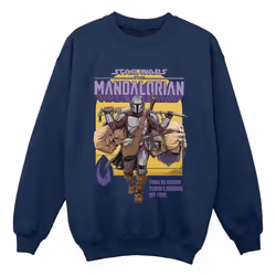 Star Wars - Sweat THE MANDALORIAN MORE THAN SIGNED UP FOR - Garçon (Bleu marine)
