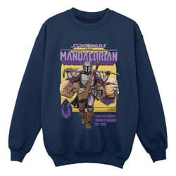 Star Wars - Sweat THE MANDALORIAN MORE THAN SIGNED UP FOR - Garçon (Bleu marine)