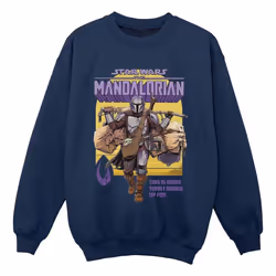 Star Wars - Sweat THE MANDALORIAN MORE THAN SIGNED UP FOR - Garçon (Bleu marine)