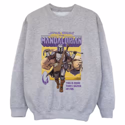 Star Wars - Sweat THE MANDALORIAN MORE THAN SIGNED UP FOR - Garçon (Gris chiné)