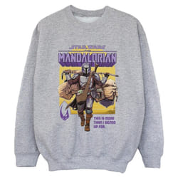 Star Wars - Sweat THE MANDALORIAN MORE THAN SIGNED UP FOR - Garçon (Gris chiné)