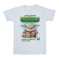 Star Wars - T-shirt THE MANDALORIAN THE FORCE IS STRONG - Homme (Blanc)