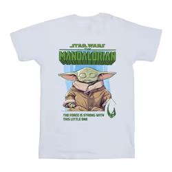 Star Wars - T-shirt THE MANDALORIAN THE FORCE IS STRONG - Homme (Blanc)