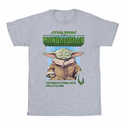 Star Wars - T-shirt THE MANDALORIAN THE FORCE IS STRONG - Homme (Gris chiné)