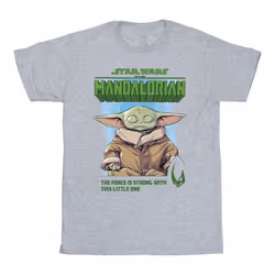 Star Wars - T-shirt THE MANDALORIAN THE FORCE IS STRONG - Homme (Gris chiné)