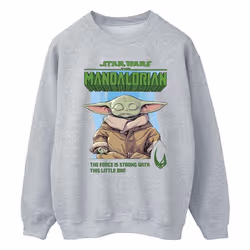 Star Wars - Sweat THE MANDALORIAN THE FORCE IS STRONG - Homme (Gris chiné)