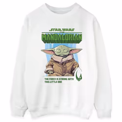 Star Wars - Sweat THE MANDALORIAN THE FORCE IS STRONG - Femme (Blanc)