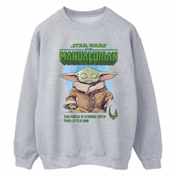 Star Wars - Sweat THE MANDALORIAN THE FORCE IS STRONG - Femme (Gris chiné)
