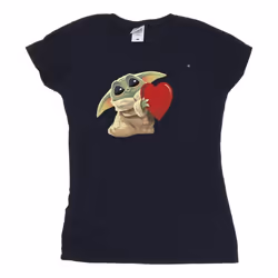 Star Wars - T-shirt THE MANDALORIAN THE KIDS WITH HEART - Femme (Bleu marine)