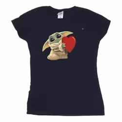 Star Wars - T-shirt THE MANDALORIAN THE KIDS WITH HEART - Femme (Bleu marine)