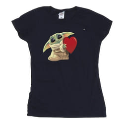 Star Wars - T-shirt THE MANDALORIAN THE KIDS WITH HEART - Femme (Bleu marine)