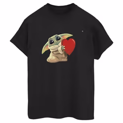Star Wars - T-shirt THE MANDALORIAN THE KIDS WITH HEART - Femme (Noir)