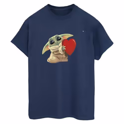 Star Wars - T-shirt THE MANDALORIAN THE KIDS WITH HEART - Femme (Bleu marine)