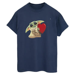 Star Wars - T-shirt THE MANDALORIAN THE KIDS WITH HEART - Femme (Bleu marine)