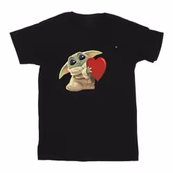 Star Wars - T-shirt THE MANDALORIAN THE KIDS WITH HEART - Fille (Noir)