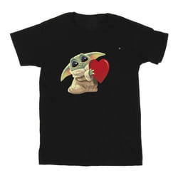 Star Wars - T-shirt THE MANDALORIAN THE KIDS WITH HEART - Fille (Noir)