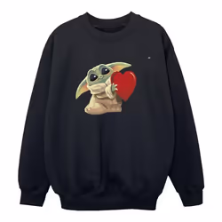 Star Wars - Sweat THE MANDALORIAN THE KIDS WITH HEART - Fille (Noir)