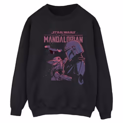 Star Wars - Sweat THE MANDALORIAN HELLO FRIEND - Femme (Noir)