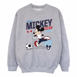 Disney - Sweat TEAM FOOTBALL - Fille (Gris chiné)