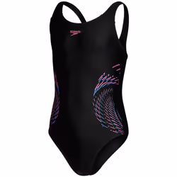 Maillot de bain 1 pièce fille Speedo Eco Plastisol Placem Muscleb - black - 7/8 ans