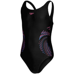 Maillot de bain 1 pièce fille Speedo Eco Plastisol Placem Muscleb - black - 7/8 ans