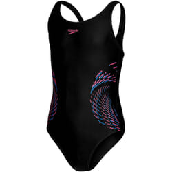 Maillot de bain 1 pièce fille Speedo Eco Plastisol Placem Muscleb - black - 7/8 ans