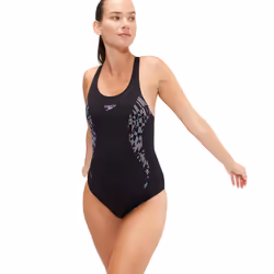 Maillot de bain 1 pièce femme Speedo Eco+ Placement Muscleback - Navy/purple - Bleu