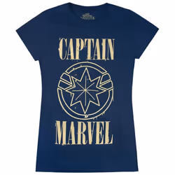 Captain Marvel - T-shirt - Femme (Bleu marine)