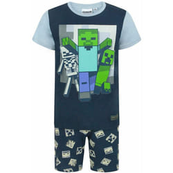 Minecraft - Ensemble de pyjama court UNDEAD - Garçon (Bleu marine)
