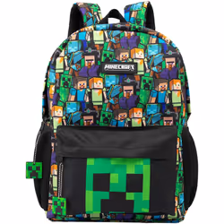 Minecraft - Sac à dos - Enfant (Noir / vert)