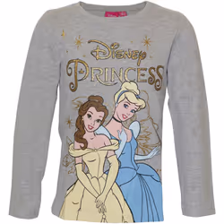 Disney Princess - T-shirt - Fille (Gris chiné / Jaune / Bleu)