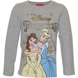 Disney Princess - T-shirt - Fille (Gris chiné / Jaune / Bleu)