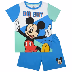Disney - Ensemble de pyjama court - Garçon (Bleu / Blanc / Vert clair)