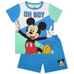 Disney - Ensemble de pyjama court - Garçon (Bleu / Blanc / Vert clair)