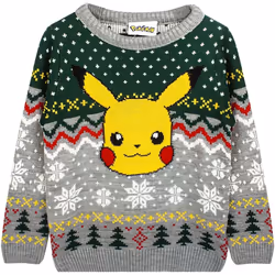 Pokemon - Pull - Enfant (Gris / Vert)