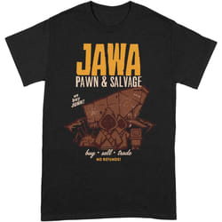 Star Wars - T-shirt JAWA PAWN & SALVAGE - Adulte (Noir / Jaune / Marron)