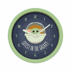 Star Wars: The Mandalorian - Horloge de bureau analogique CUTEST IN THE GALAXY (Vert / Noir)