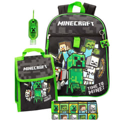 Minecraft - Ensemble Sac à dos TIME TO MINE - Enfant (Noir / Vert)