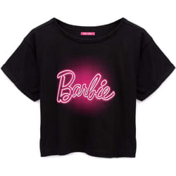 Barbie - Haut court - Femme (Noir / Rose néon)