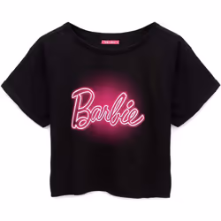 Barbie - Haut court - Femme (Noir / Rose néon)