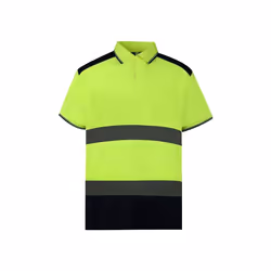 Yoko - Polo Haute-visibilité - Unisexe (Jaune / bleu marine)
