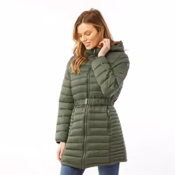 Trespass - Doudoune longue SANTUZZA - Femme (Vert kaki)