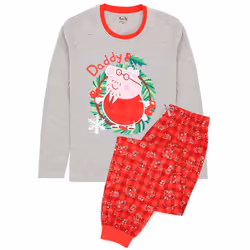 Peppa Pig - Ensemble de pyjama - Homme (Rouge / Gris)