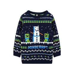 Minecraft - Pull - Enfant (Bleu marine / Vert / Blanc)