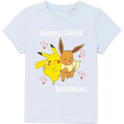 Pokemon - T-shirt - Fille (Bleu / Jaune / Orange)