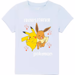 Pokemon - T-shirt - Fille (Bleu / Jaune / Orange)