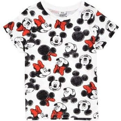 Disney - T-shirt - Fille (Blanc / Noir / Rouge)