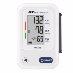 A&D Medical UB-525, Bras supérieur, Automatique, Blanc, LCD, Boutons, AAA