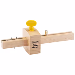 Description générale Trusquin de marquage d'ébéniste de 230 mm en bois dur, avec finition laquée et vis de réglage en laiton  ...